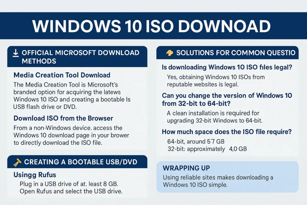 Windows 10 ISO download infographics